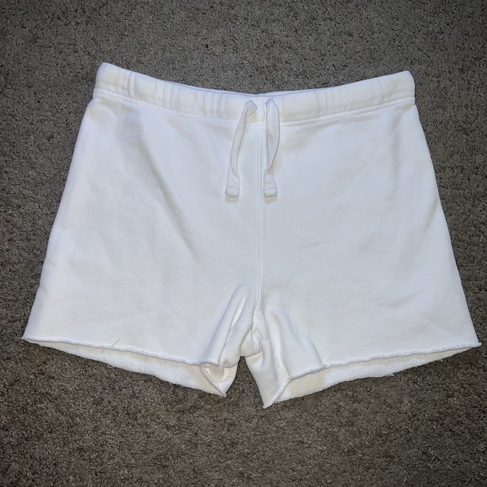 Frank & Eileen Sweat Shorts Womens Large White Triple Fleece Lounge